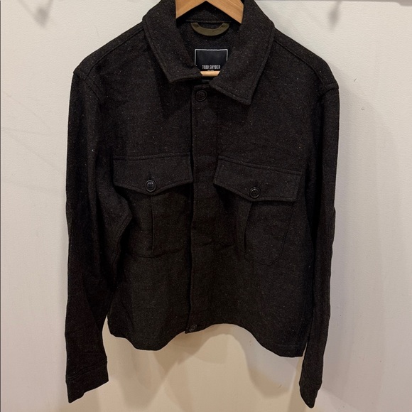 Todd Snyder Italian Boucle Knit Shirt Jacket Size Medium - Picture 3 of 10